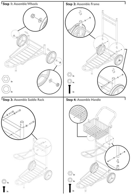 Premiere Stable Wagon avec panier et 1 porte-selle Taille Unique Zwart