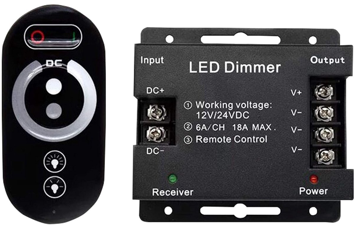 Draadloze Touch Dimmer voor 12V-24V DC LED Verlichting met Afstandsbediening