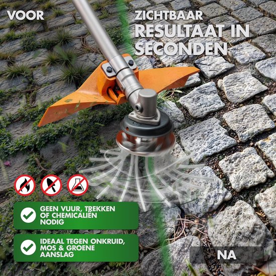 Professionele onkruidborstel voor bosmaaier met 30m nylon draad - Ondergrondvriendelijk van Merkloos	 — afbeelding 2