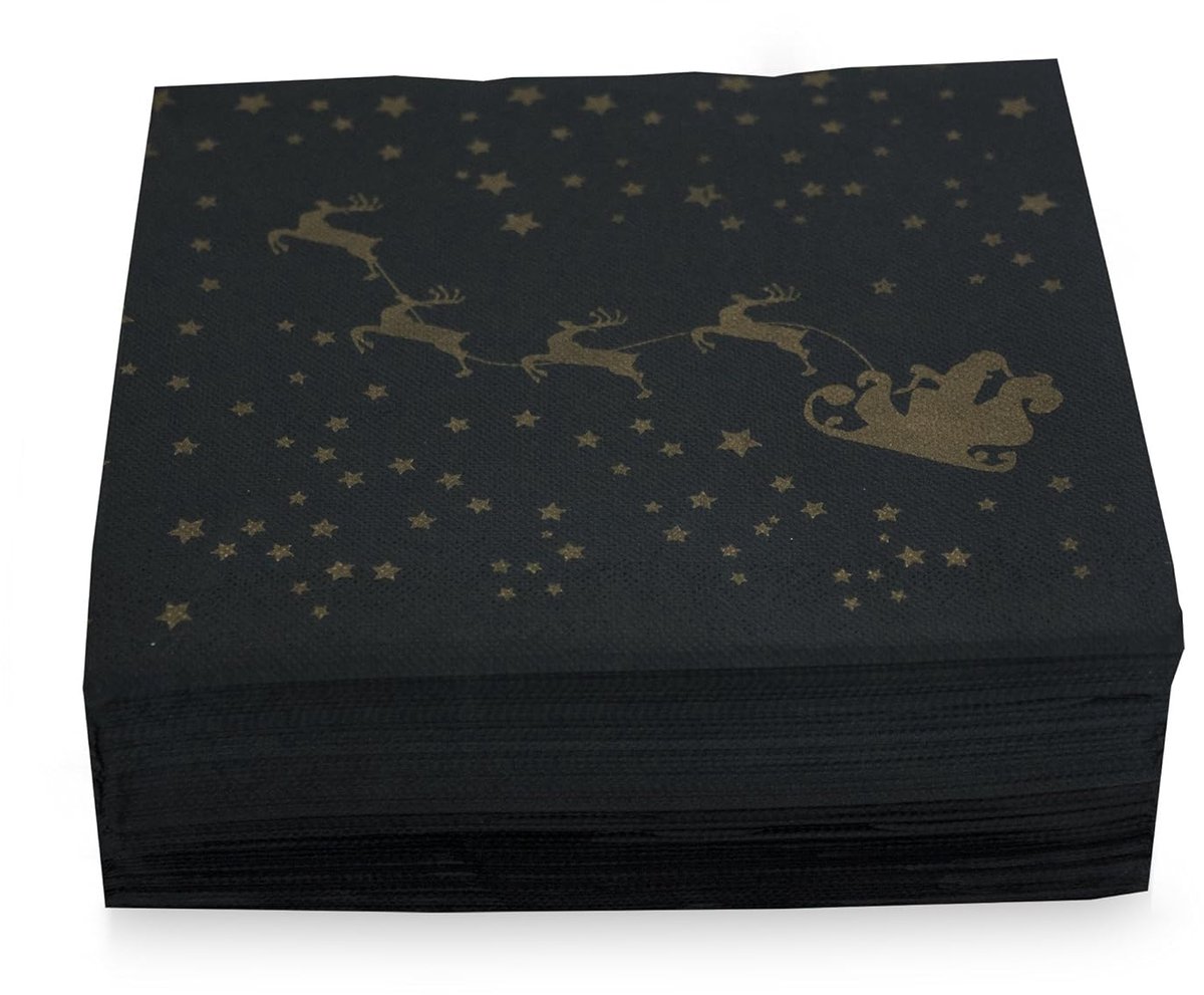Papieren Servetten 1/4-Vouw Puntige Tip Kerst 50 Stuks