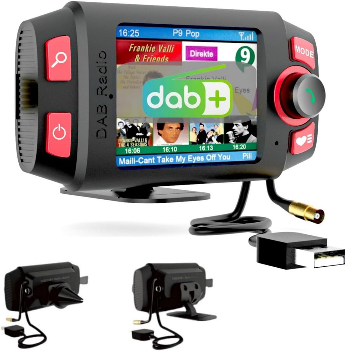 DAB+ Autoradio Adapter met Bluetooth, FM-Zender en LCD Scherm - Digitale Radio Ontvanger voor Auto