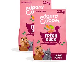 2x Edgard & Cooper Hondenvoer Droog Scharrelkip - Scharreleend Puppy 12 kg