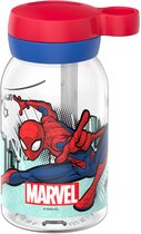 Bouteille à boire Mepal avec paille Campus - 450 ml - Gourde enfants - Étanche - Couvercle à vis hygiénique - Spiderman