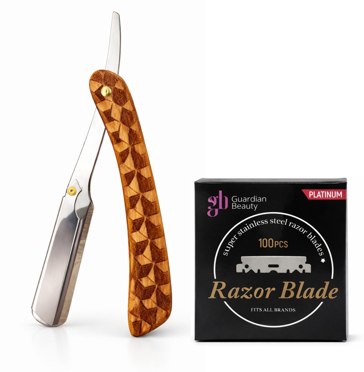 Guardian Beauty Scheermes - Roestvrij Staal - Shavette - Met 100 stuks GB Platinum Halve Mesjes