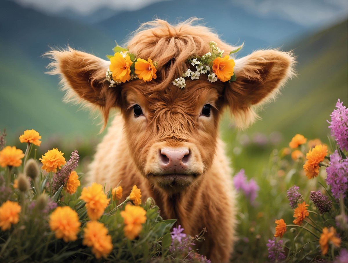 Tuinposter Baby highlander