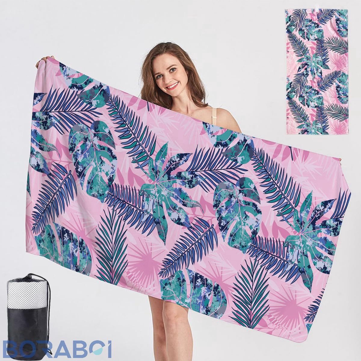 Strandhanddoek XXL - Roze - 180 x 90 cm - Microvezel