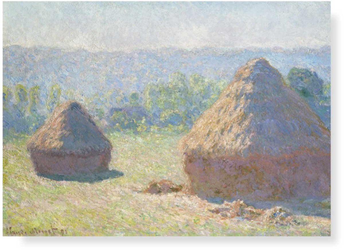 Lanzfeld (museumwebshop.com) Lanzfeld Monet - Poster Schilderij 50x70 cm - Hooibergen - Claude Monet - Koker Monet - Hooibergen