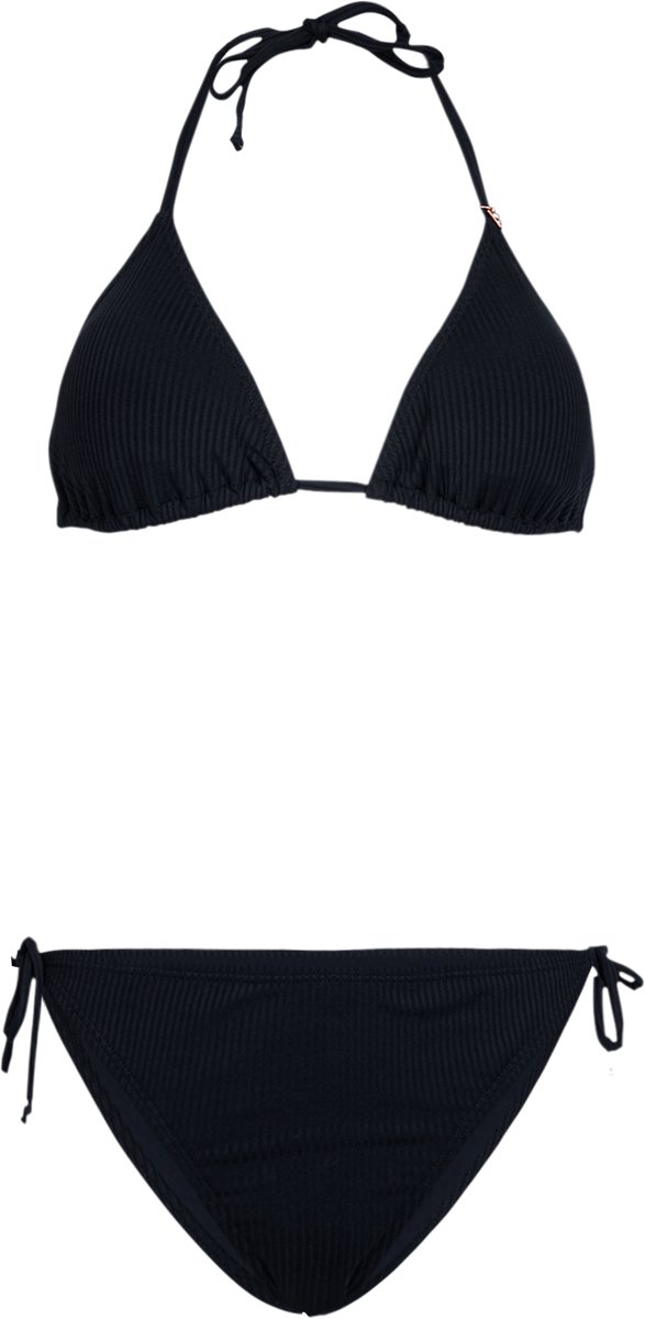 Brunotti Lolly-Rib Bikini Set Dames Slide Triangel Bikini Top 36 Zwart