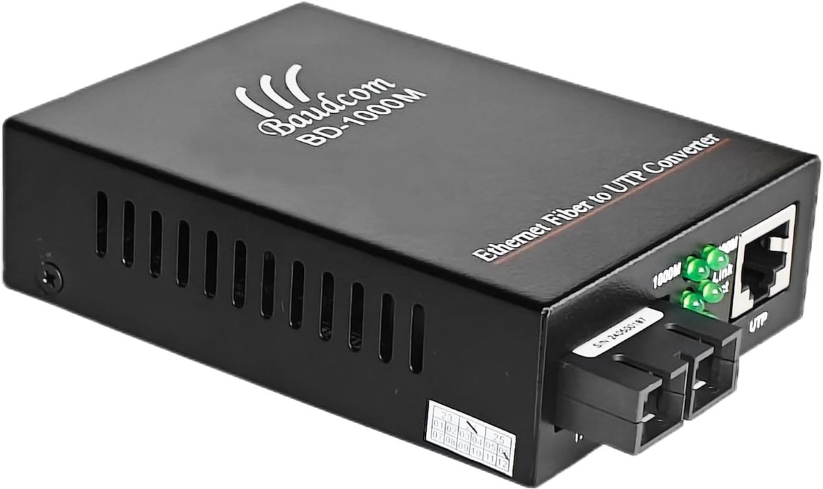 Netwerk Converter - Glasvezel Switch - Snelle Data Transmissie - 20KM Bereik - RJ45 naar SC