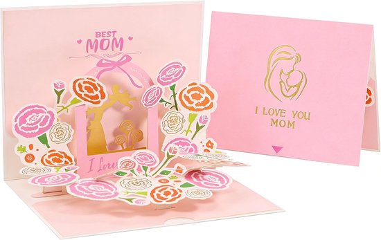 Carte Fête des Mères - Fête des Mères - carte d'anniversaire pop-up de fille/fils - Cadeau pour maman - femme/épouse - Comprend enveloppe et carte - Idée de carte de vœux spéciale pour femmes - Style 5