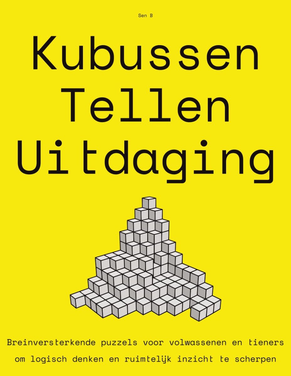Kubussen Tellen Puzzel - Breinversterkende Uitdaging - Logisch Denken Oefenen - 50 Unieke Puzzels - 21.6 x 27.9 cm