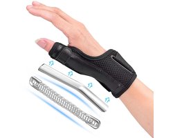 Duimbrace, Omkeerbaar, Duimorthese voor Rechts en Links, Duimspalk met Twee Metalen Rails, Rhizartrose Duimbandage voor Artritis, Peesschedeontsteking, Verstuikingen - L