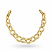Victoria Valenza collier - schakelcollier - Jasseron - Goudkleurig - 45 cm - Roestvrij staal