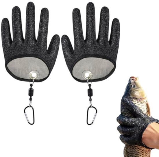 JYNXOR Gants De Pêche Anti-coupure – Imperméables, Antidérapants – Boucle Magnétique Et Clip – Pour Pêche, Chasse, Nettoyage Poisson