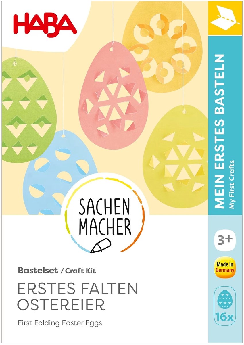Haba knutselset - creatieve vouwset paaseieren voor kinderen.