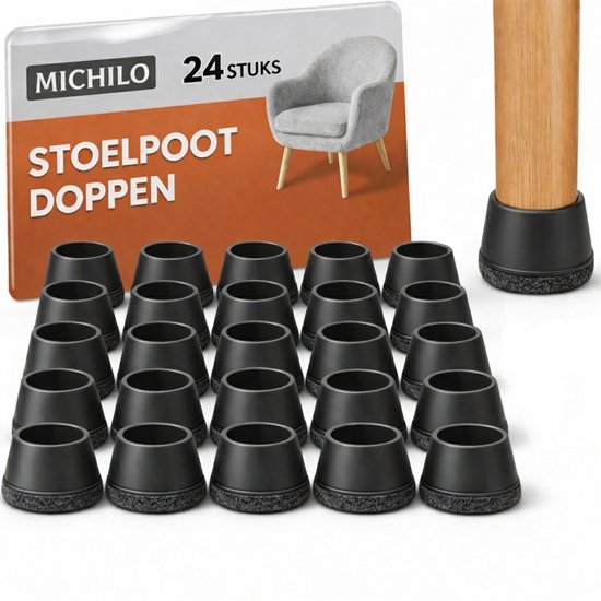 QUARKZMAN Rubberen meubelpootdoppen, 8 stuks, 34 x 16 mm, ovale