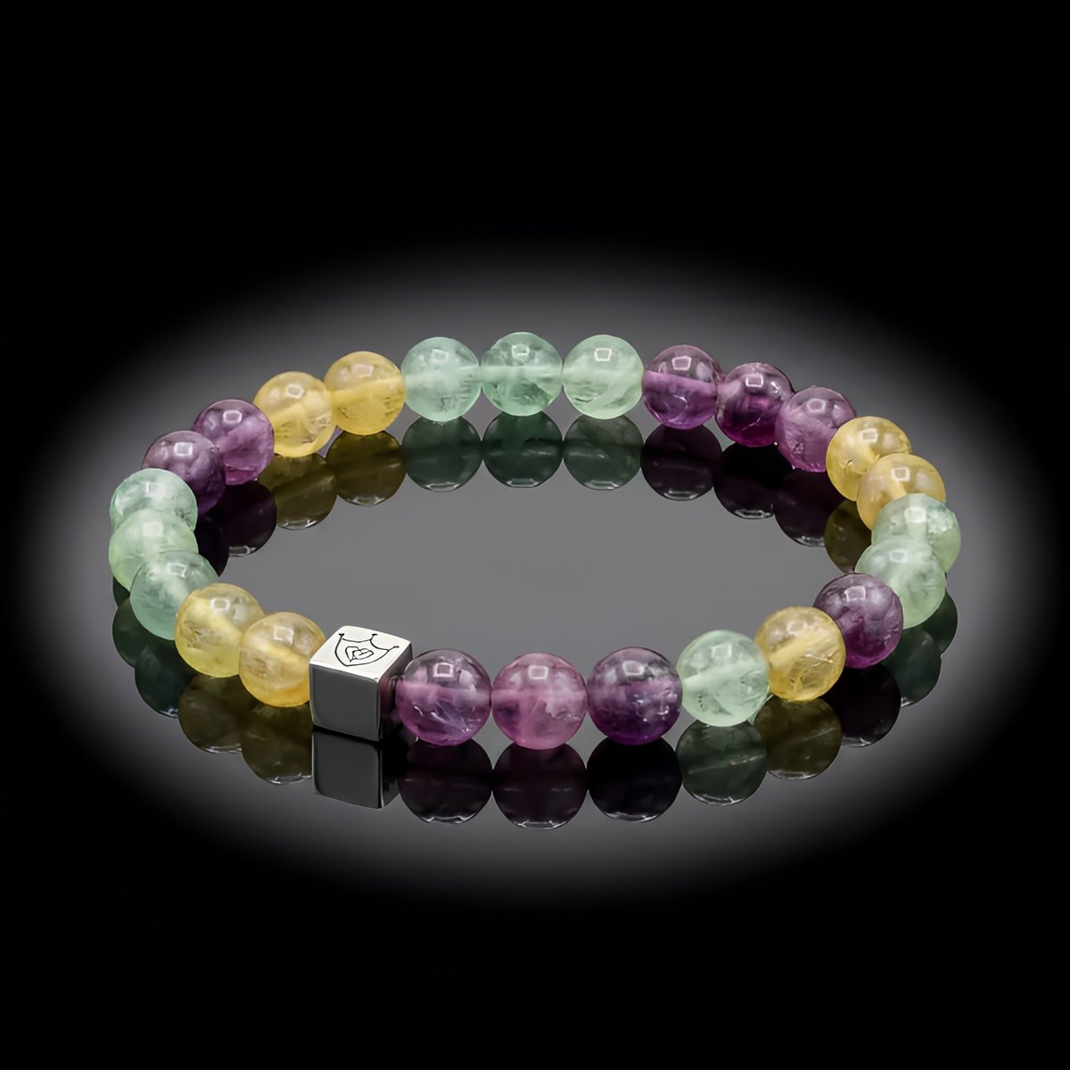 Desert Stone Essential Bracelet - Meerkleurige Jaspis & 925 Sterling Zilver - 21cm - Heren & Dames ,Moederdag