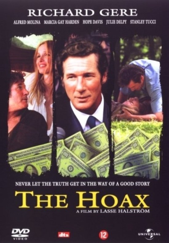 Film poster: Richard Gere, Alfred Molina, Marcia Gay Harden, Hope Davis, Julie Delpy, Stanley Tucci. "The Hoax". Rijkelijk geld.