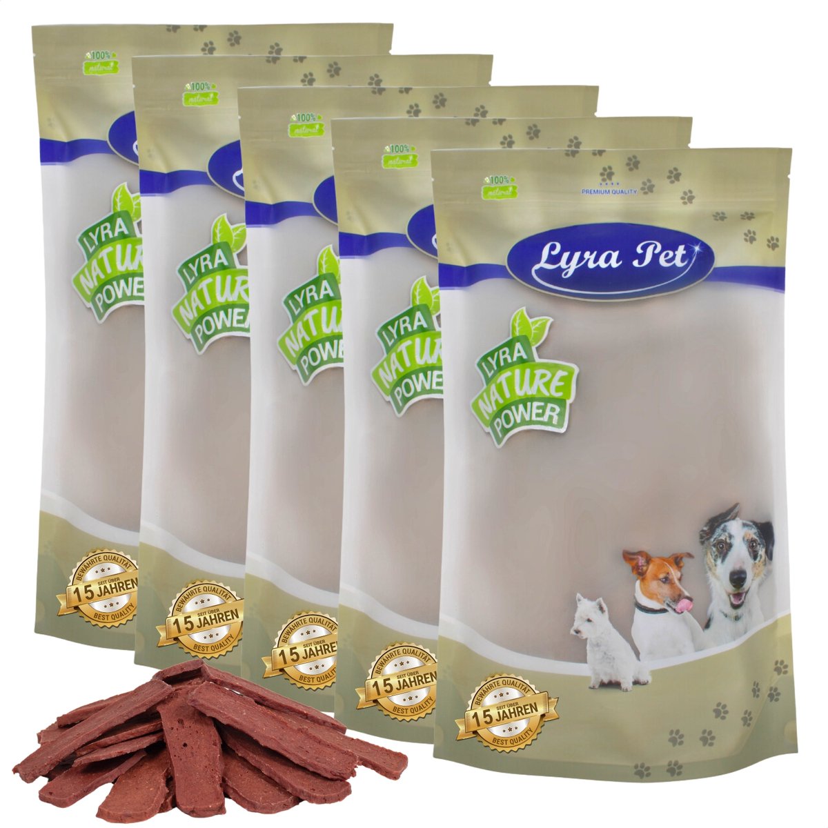 5 kg Lyra Pet® paardenvleesreepjes