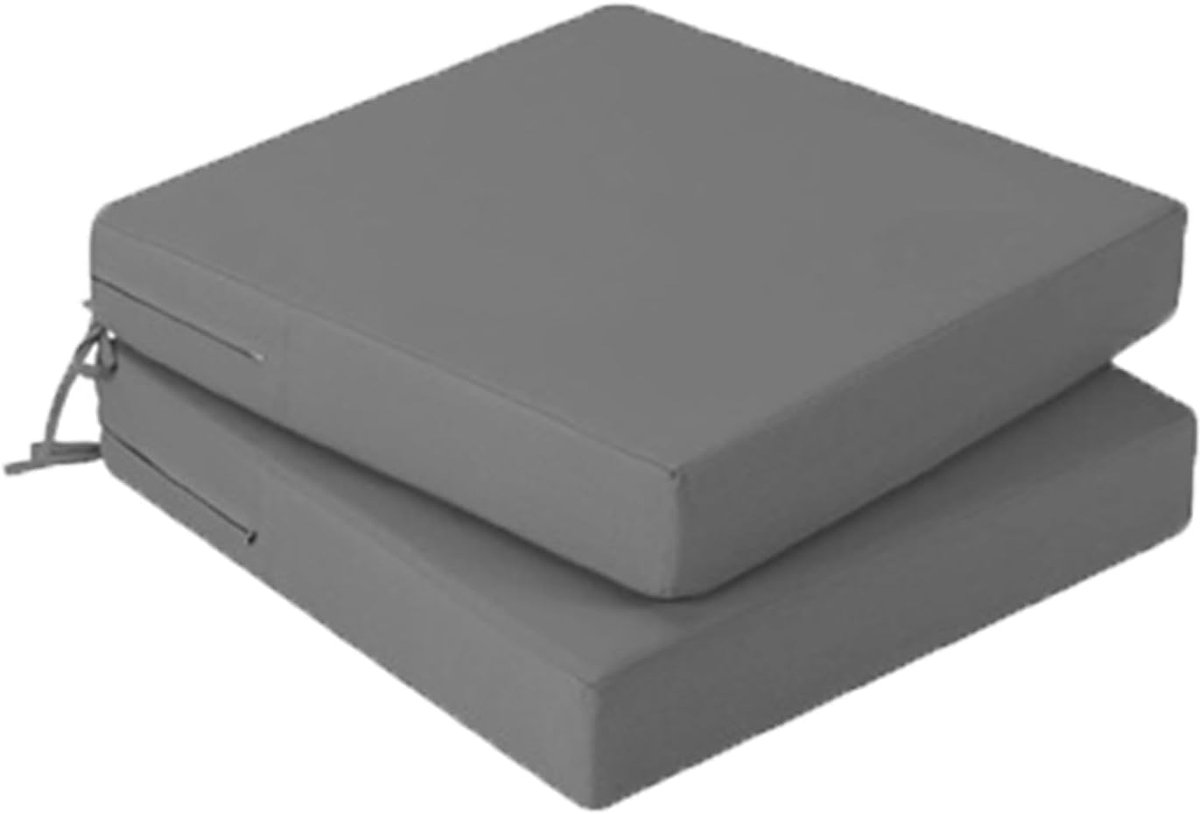 Tuinzitkussens Set - Stoelkussens Buiten - Comfortabel Zitten - Waterdicht Polyester - 40x40cm - Grijs