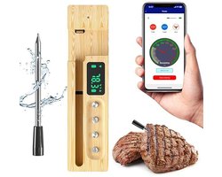 BBQ Thermometer - Vleesthermometer - Draadloze Grillthermometer - Bluetooth met LCD-scherm, IPX8 waterdichte braadthermometer met 10-150m bereik, app-bediening voor grill, oven en BBQ
