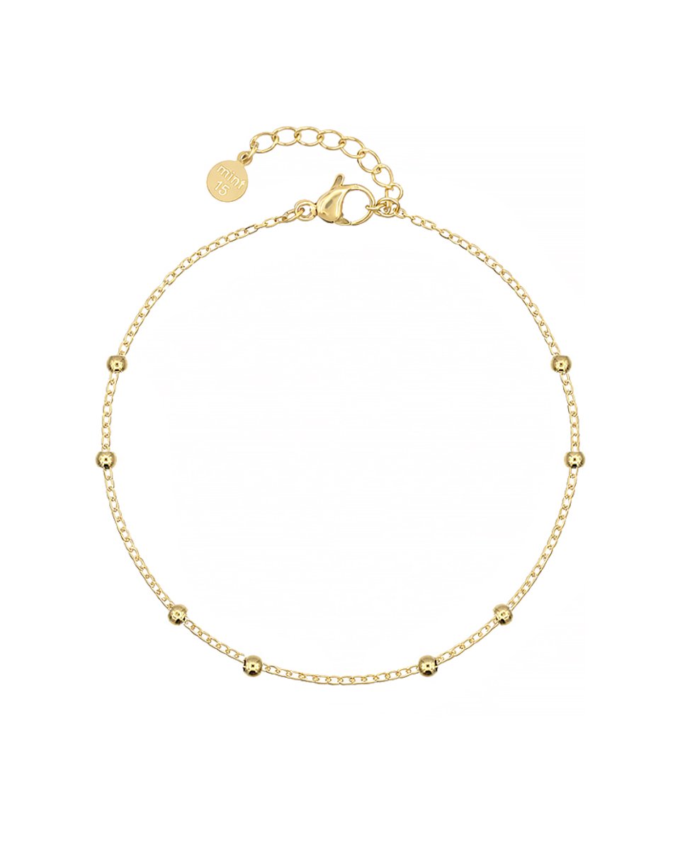 Mint15 Armband 'Little Chain & Dots' - Kleine bolletjes - Goudkleur RVS/Stainless Steel