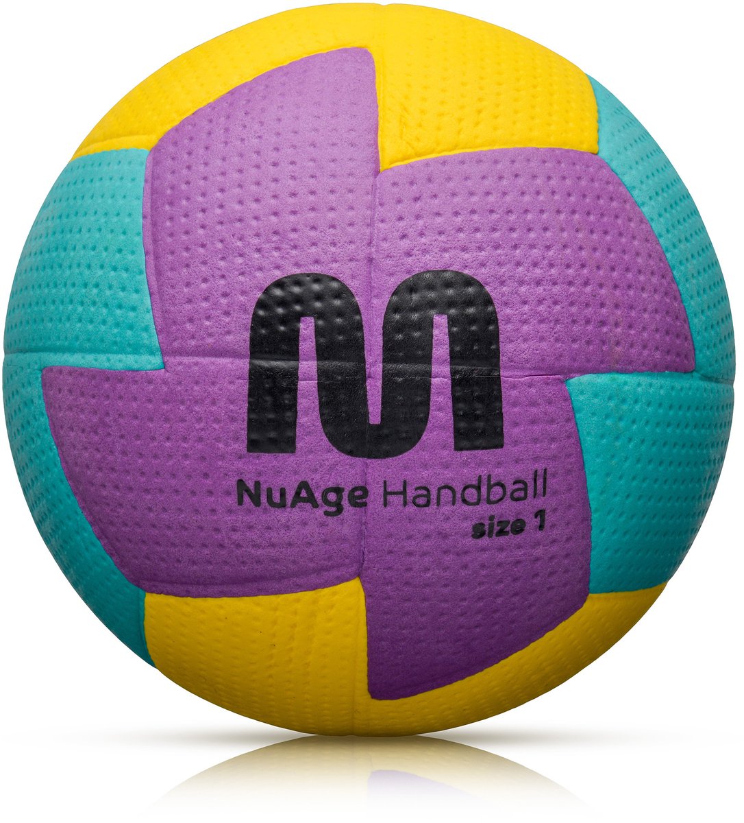 Meteor - Handbal Nuage - Maat 1 - Junior - Paars/Lichtblauw/Geel - 24-panelen - Latex binnenbal - Stevige grip