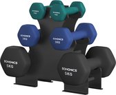 SONGMICS - Dumbells - Dumbells Set - Met Hantelstandaard - Antislip Coating - Voor Thuisfitness