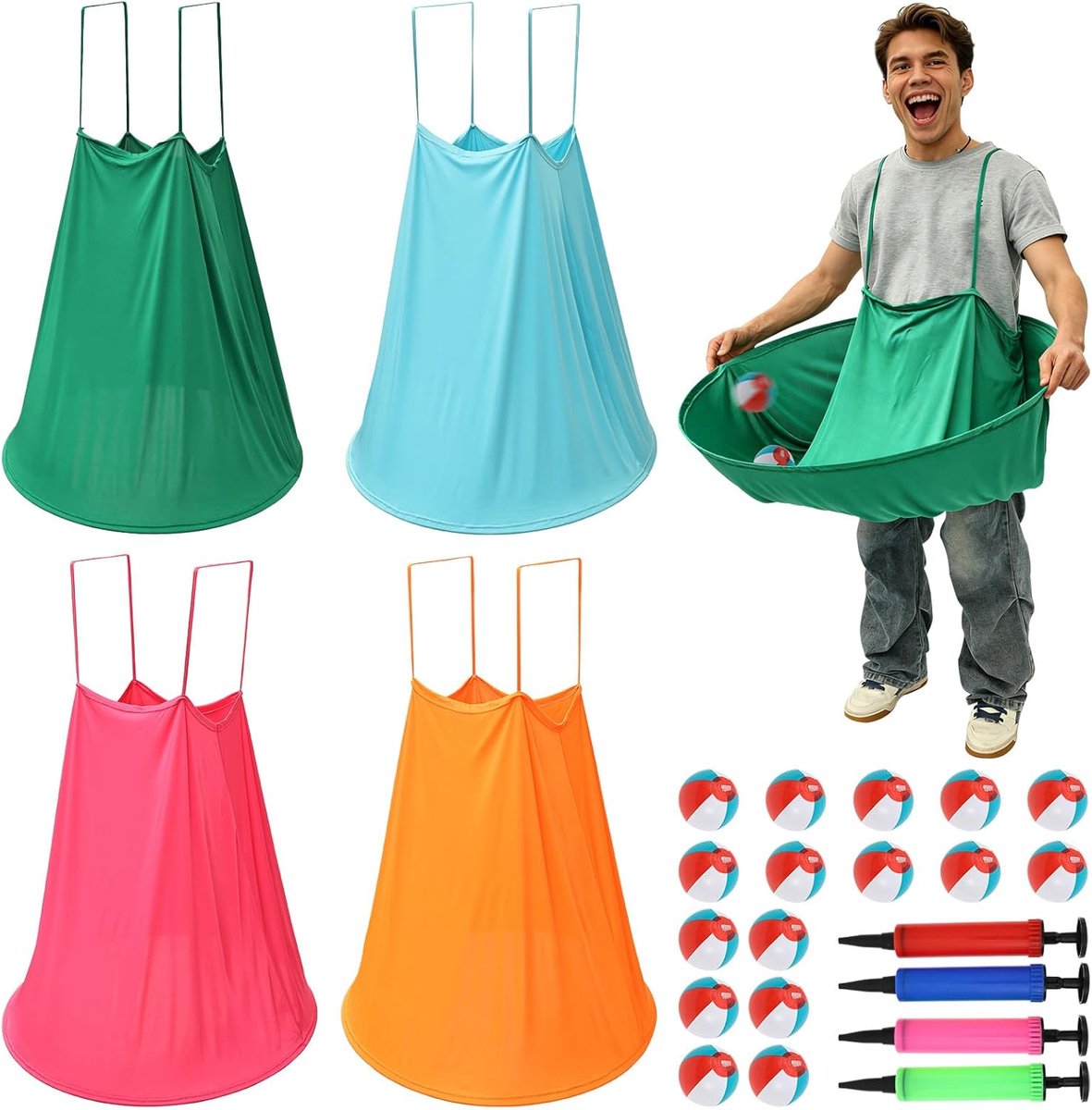 Oma Broek Spel - Tuinspel Werpspel - Kinderfeestjes Buiten - Inclusief Ballen Pomp - 105 x 80 cm