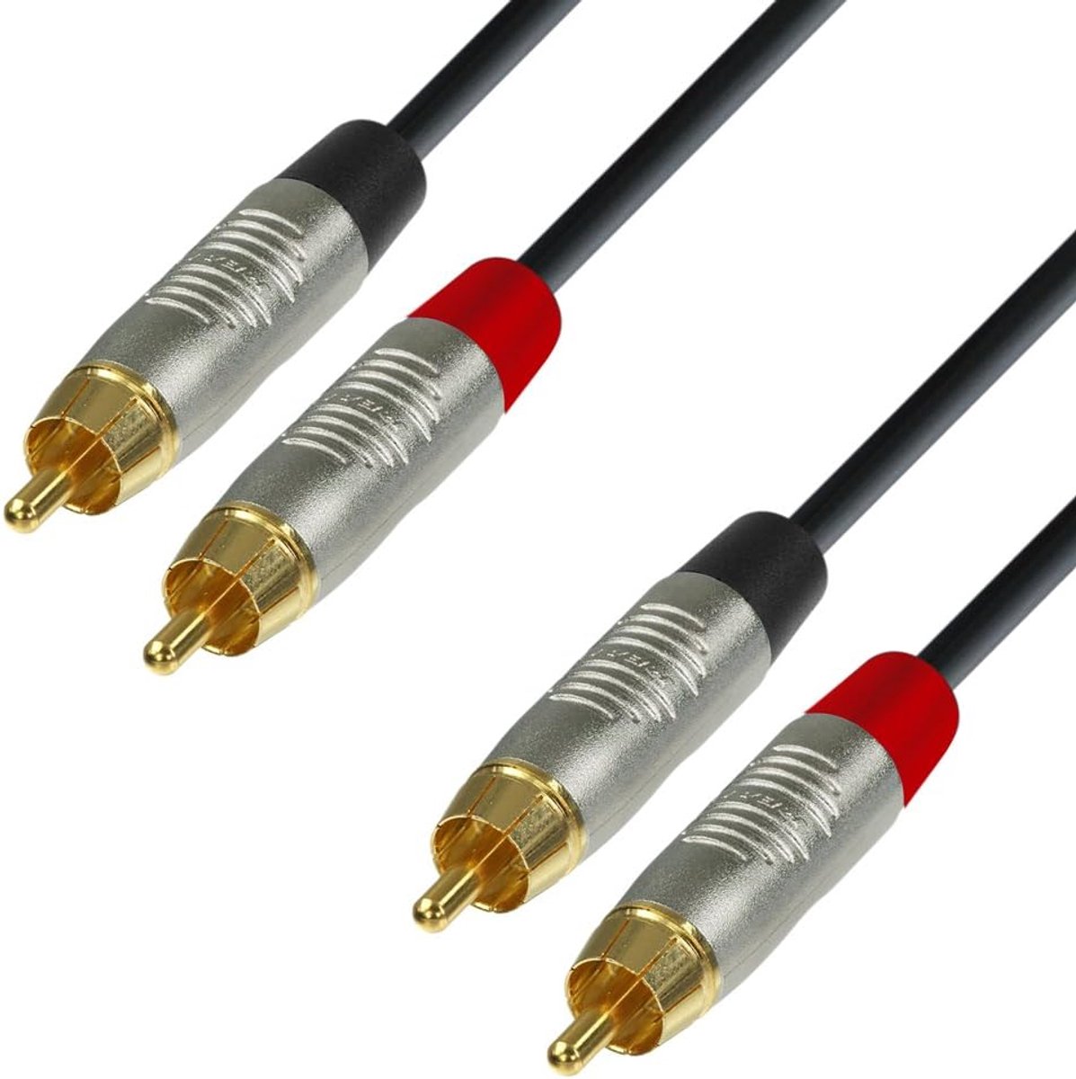 Stereo Audiokabel - 2 RCA naar 2 RCA - Muziek Overzetten - Professionele Standaard - 6 meter - Zwart