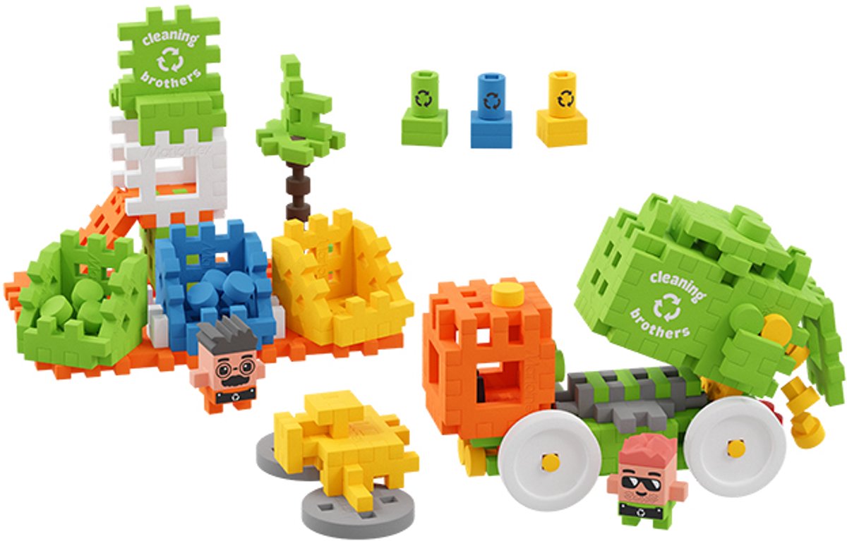 Mini wafel blokken recycling 148 stuks - Marioinex - vanaf 3 jaar