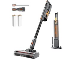 UWANT V500 Steelstofzuiger Draadloos - Zelflegende Stofzuiger zonder Zak - 25kPa Zuigkracht - LED-Verlichting - Kruimeldief Snoerloos