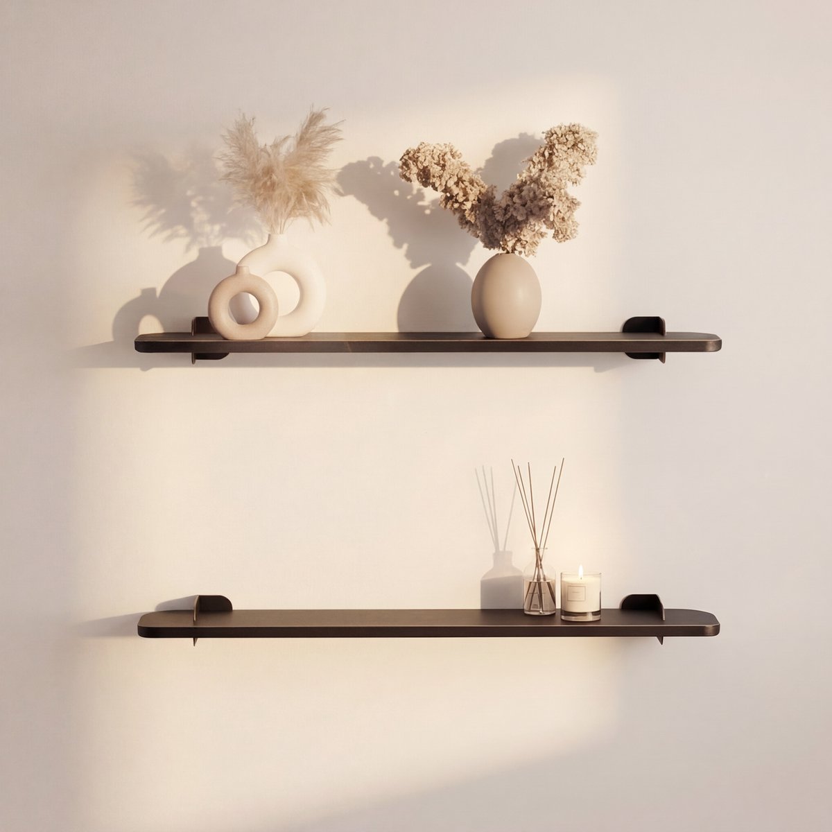 Indusigns wandplank staal - Zwart - 79x14 cm - Industrieel & modern design