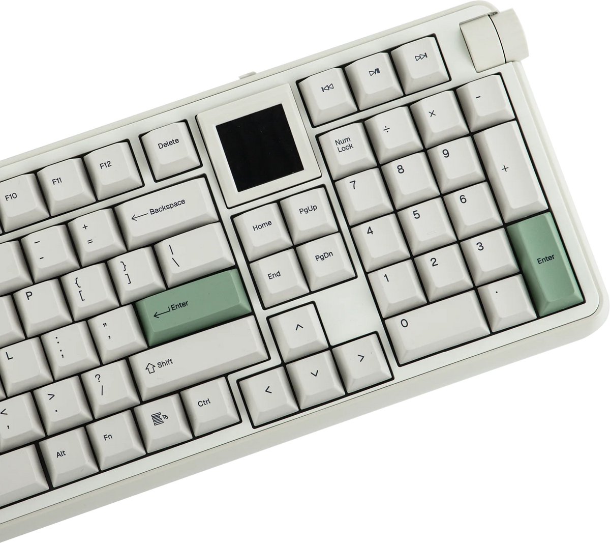 EPOMAKER RT100 Pro - Mechanisch Draadloos Toetsenbord - 100% - QWERTY - Retro Mechanical Keyboard met Draaiknop en Mini Scherm - Flamingo Switch - Retro White thumbnail 5