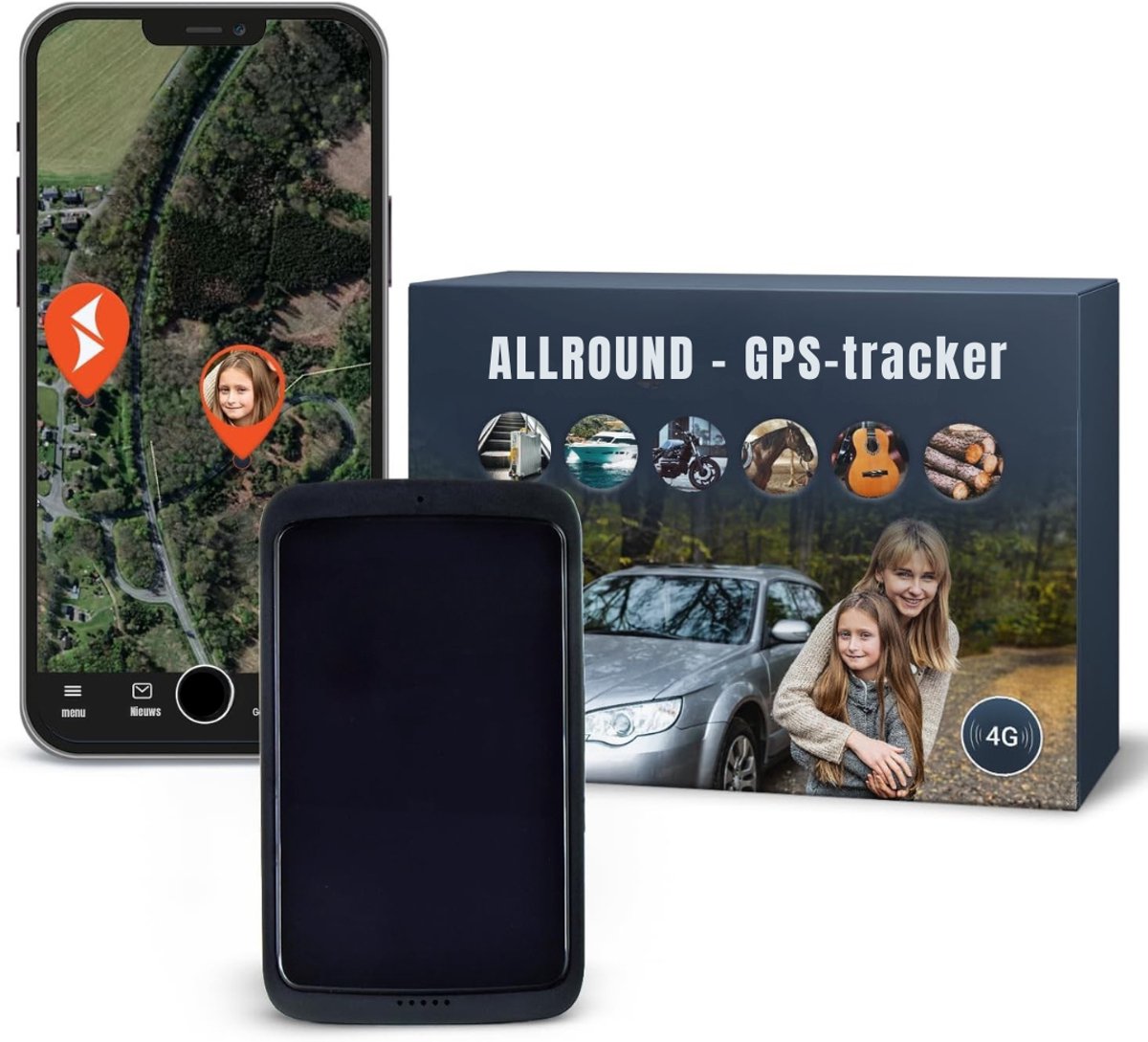 Core® GPS Tracker fiets - GPS Tracker - GPS Trackers - Zwart - 11cm x 6cm x 2cm