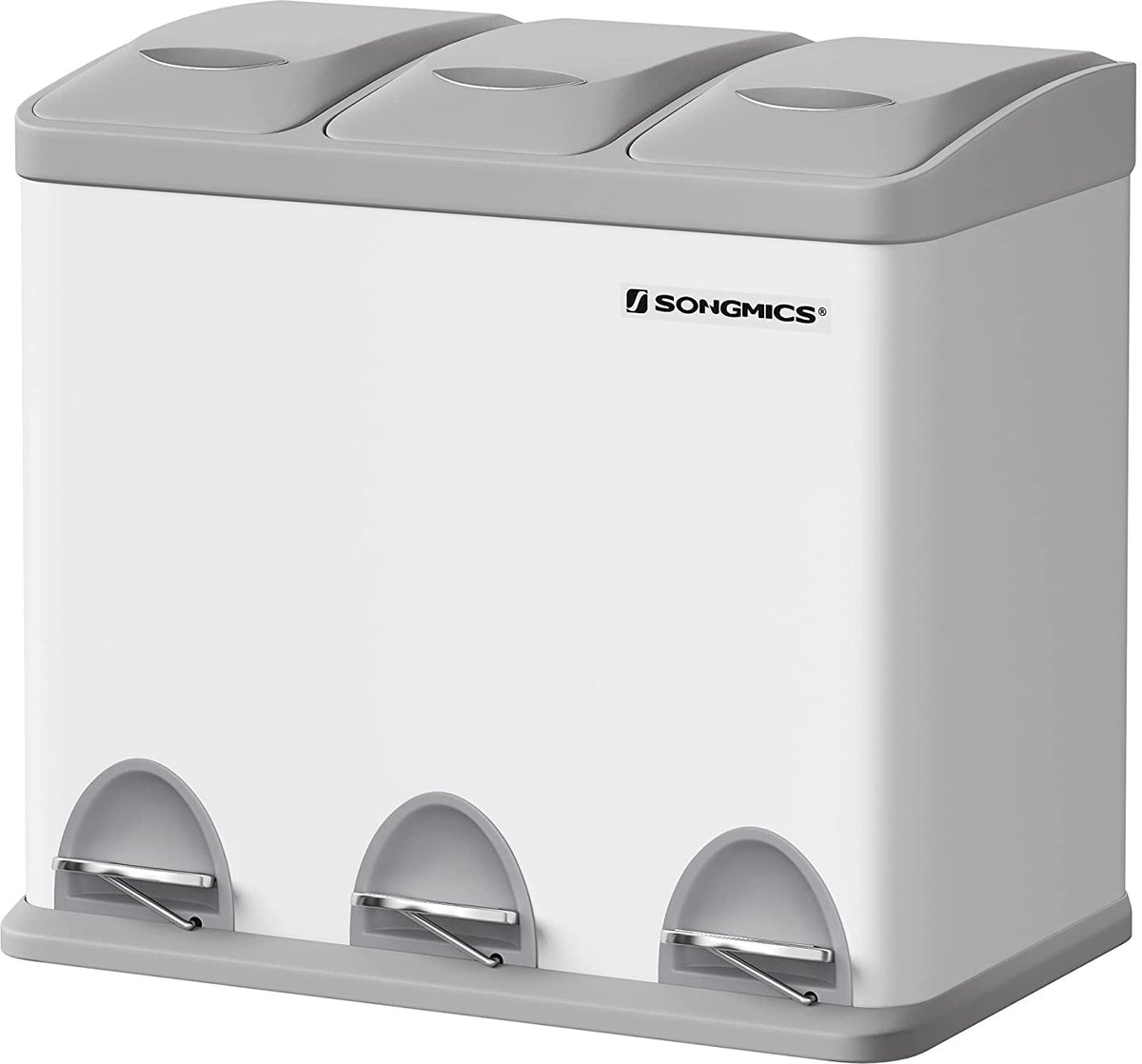 Keukenafvalemmer - 24 Liter - Staal - Wit
