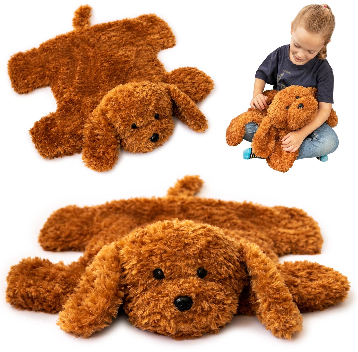 Verzwaringsknuffel Hond 2,3 KG - Verzwaarde Schootknuffel - Verzwaringsknuffel Volwassenen Voor Op Schoot - Verzwarings Knuffel - Antistress Knuffel - Weighted Plush Kind Therapeutisch Speelgoed, Machinewasbaar - Stressverlichting en Focus