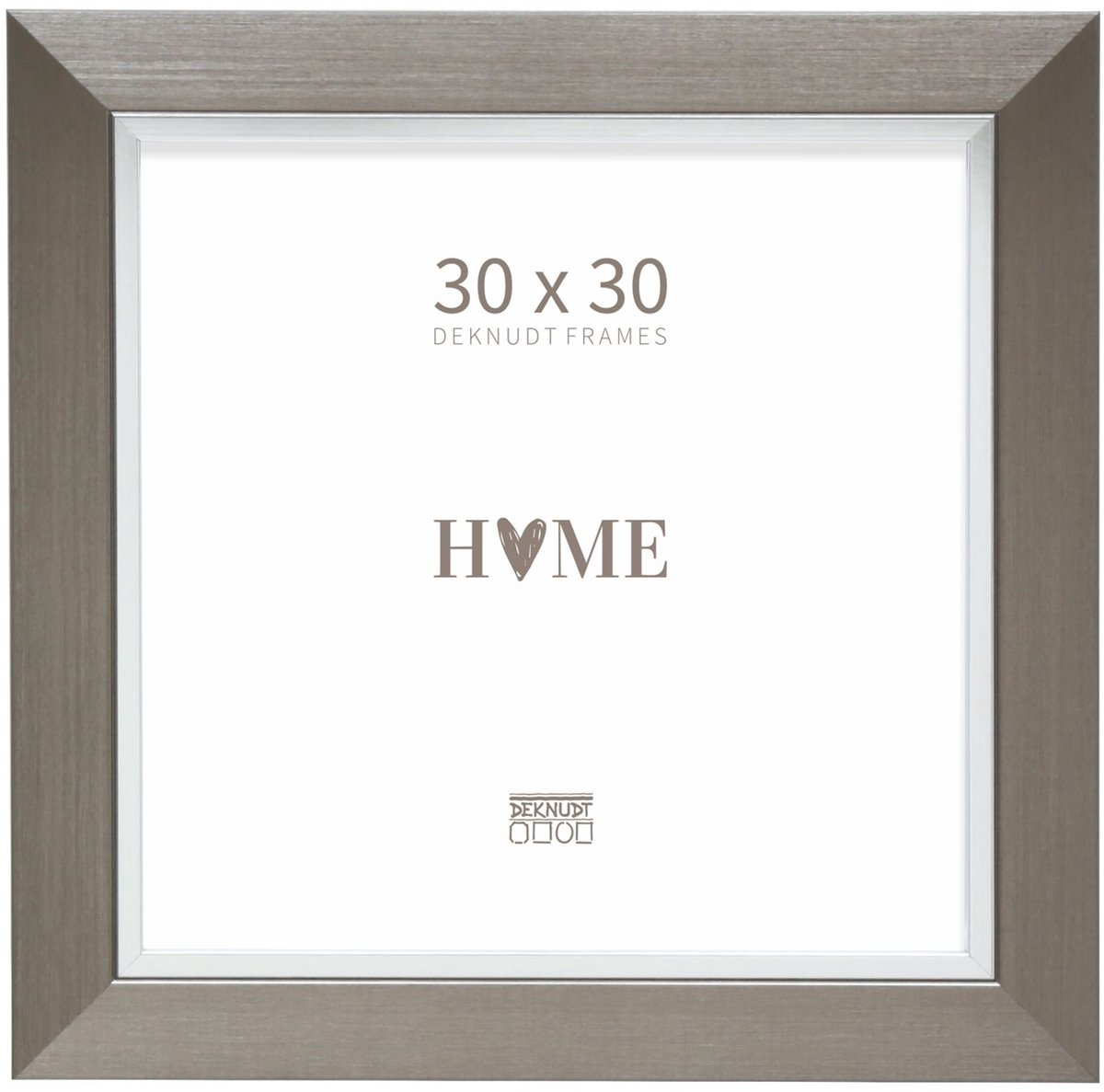 Deknudt Frames fotolijst S45VD1 - zilver met zilverbies - foto 30x30 cm
