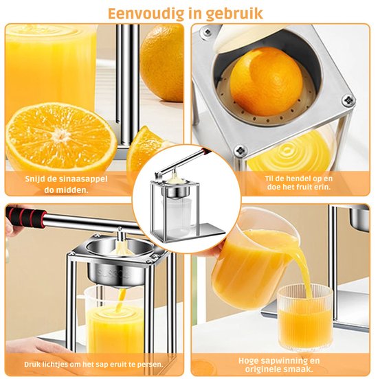 Damenzo - Citruspers handmatig - Citruspersen - Sinaasappelpers - Sinaasappelpers handmatig - Keukengerei - Sap pers - RVS van Merkloos — afbeelding 4