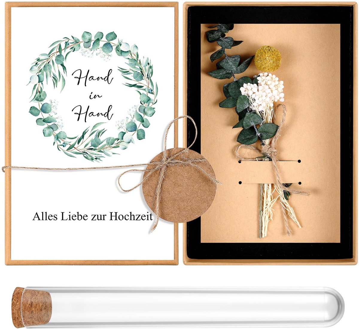 Geld-/Huwelijksgeschenkset - Geschenkdoos met Gedroogde Bloemen - Ideaal voor Bruiloften