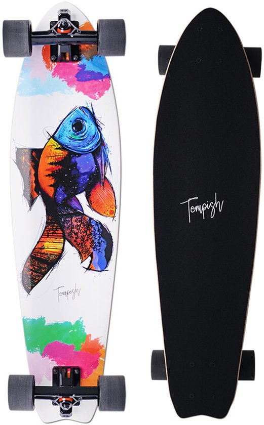 Tempish – Fish-In Longboard – 32.5 inch 82 cm – Cruiser Skateboard – Gripvast Deck & Smooth Ride