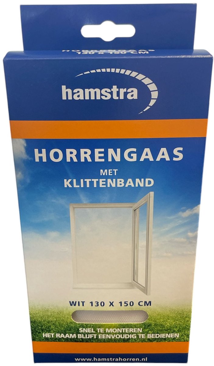 Hamstra horgaas met klittenband - wit - 130x150 cm - wasbaar