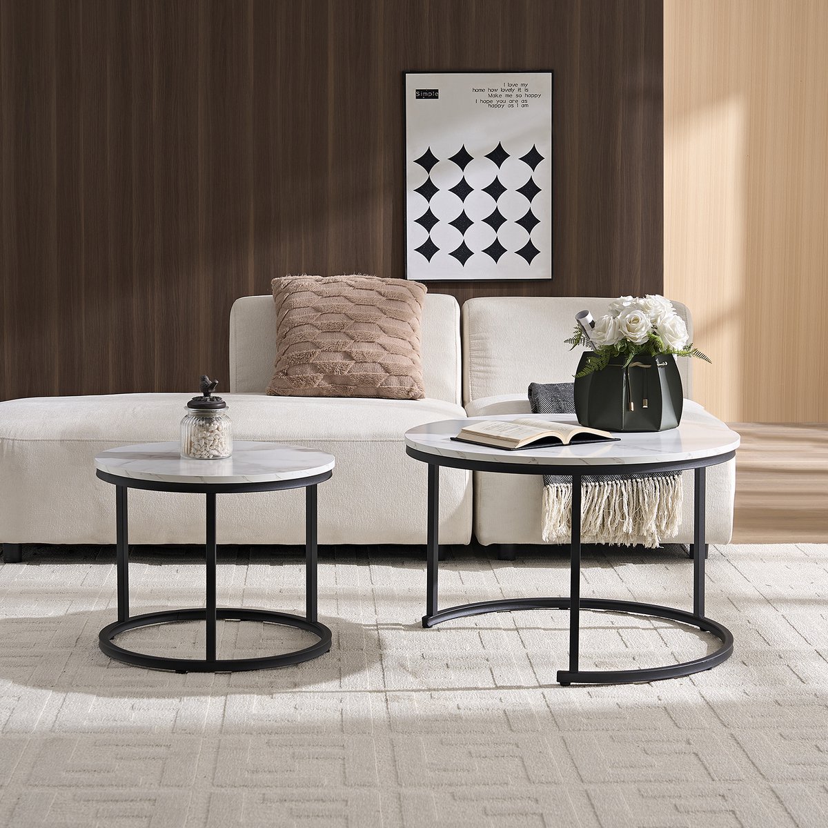 Marmer Salontafel Rond Bronze F Brons | Wit | Splendore Stone