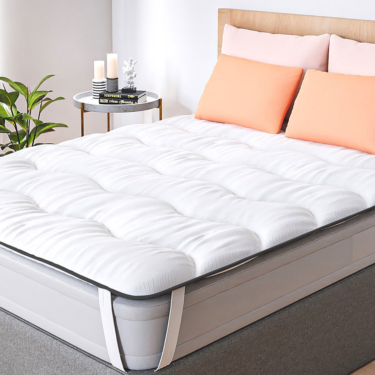 CASABEL Cloud Matras Topper 120 x 195 cm van microvezel - Optimaal comfort - Zacht, anti-mijt, ademend