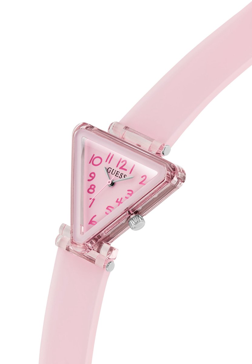 Guess Trina Quartz Analoog Horloge Roze Kast:: 100% Bio-Based Nylon | Armband: 100% Siliconen 31 mm GK0012L1, GK0012L2