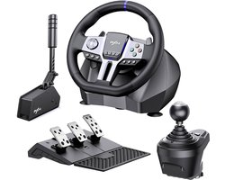 PXN V9 Gen 2 Racestuur + HB S - Hydraulische Handrem - Complete Sim Racing Set met Pedalen, Shifter & Handrem - 270/900° - PS4, Xbox, PC - Zwart
