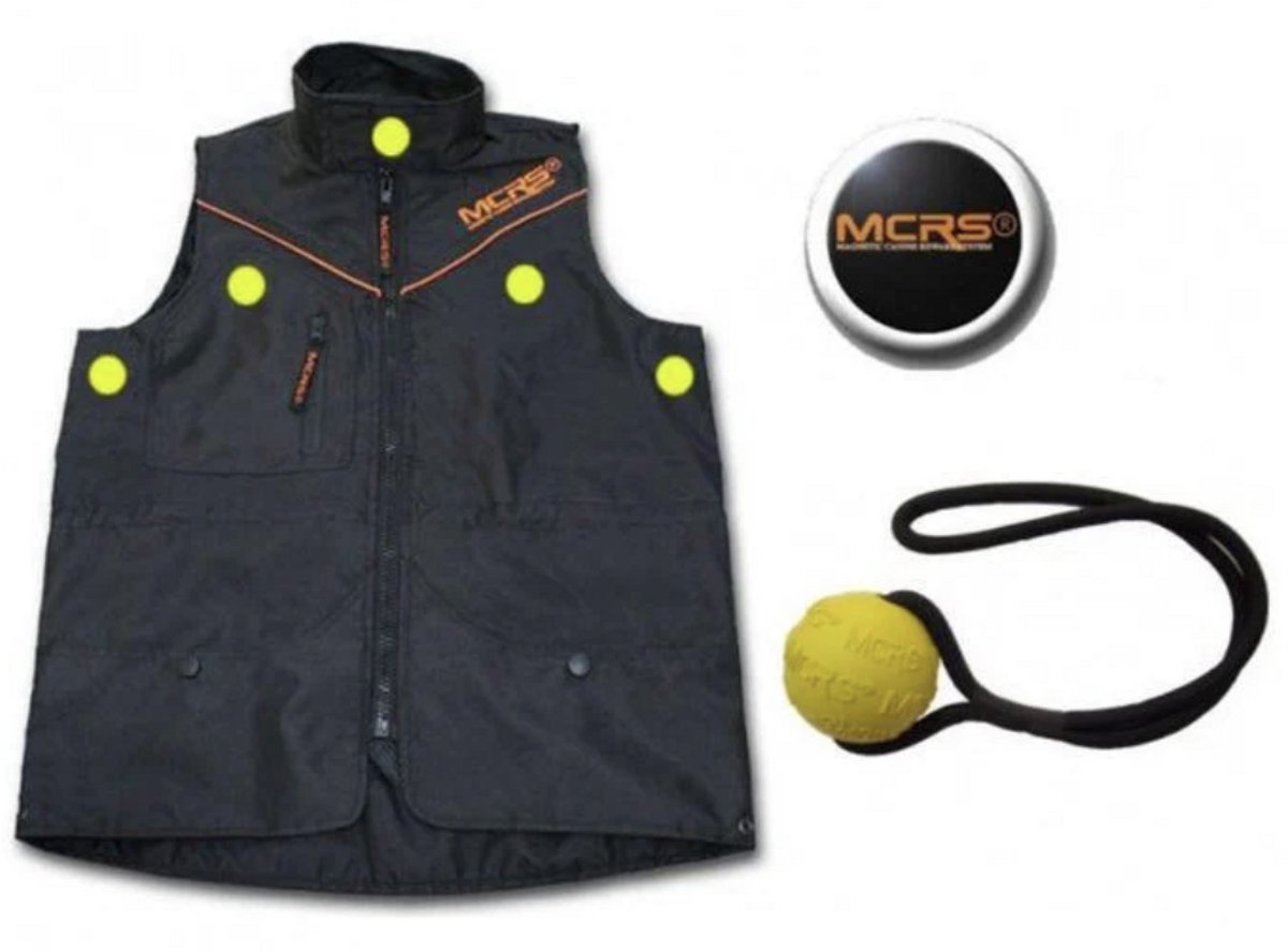 MCRS PAKKET met magneet en bal Hondensport K9 Bodywarmer IGP IPO ringsport Zwart
