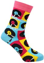 SEXY SOCKS Retro Vinyl Sokken met grappig design natuurlijke bamboe gebreide sokken Verjaardag cadeautje Kerstcadeau Christmas Gift Funny Socks voor hem en haar sokken Volwassenen Leuk en Vrolijke sokken Dames & Heren unisex One Size Fits All