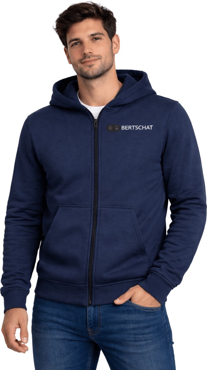 Verwarmde Hoodie - Heren | Verwarmd Vest | Dual Heating | Navy Blue | Incl. twee powerbanks | L