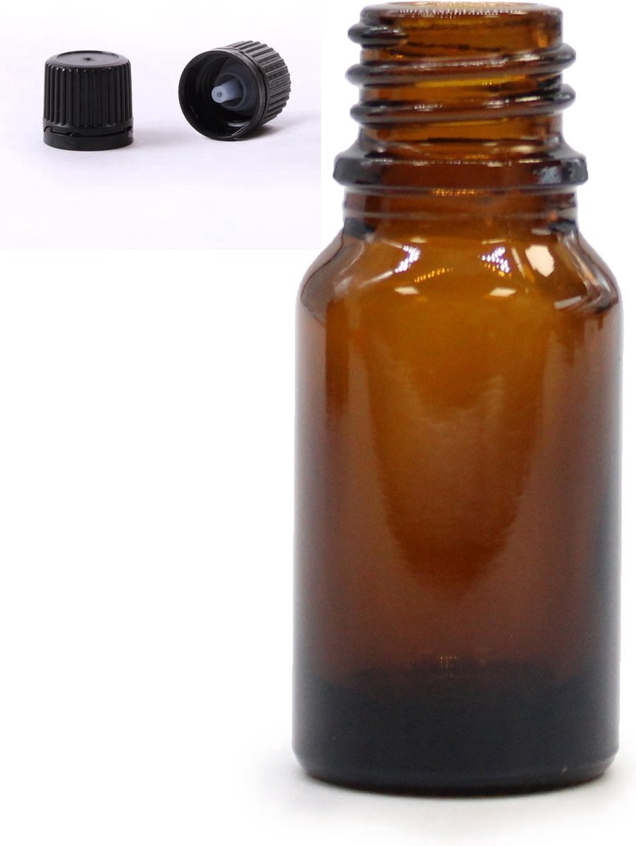 Glazen Druppelflesjes Met Druppeldop 10ml - Amber - 5 Stuks - Druppelaar - Druppeldop - Aromatherapie